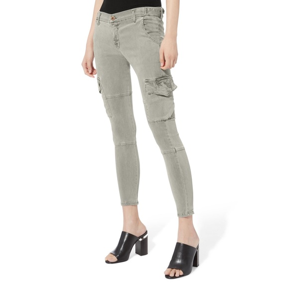 NSF Women’s Green Vincent Cargo Stretch Pants Cropped Size 25 - Picture 1 of 13